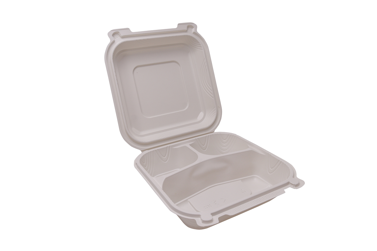 Caja de almuerzo sellada PP desechable caja de comida rápida cuadrada negra